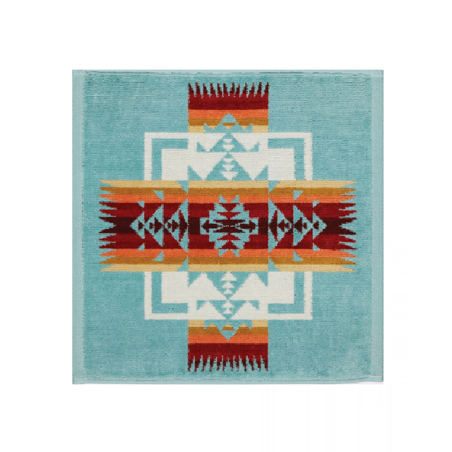 Iconic Jacquard Wash Cloth | Chief Joseph Aqua