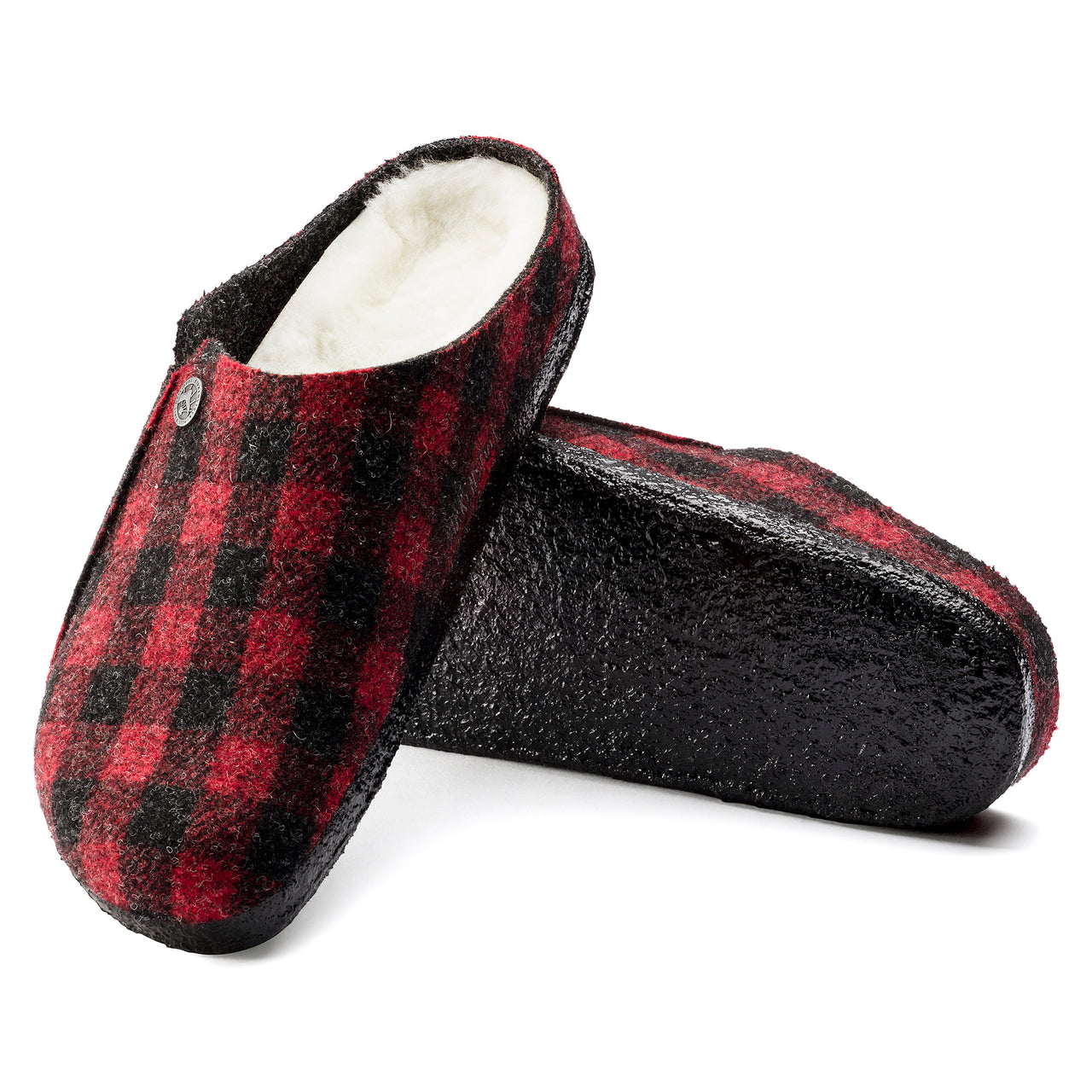 Zermatt Shearling | Wool Shearling Plaid Red & Natural