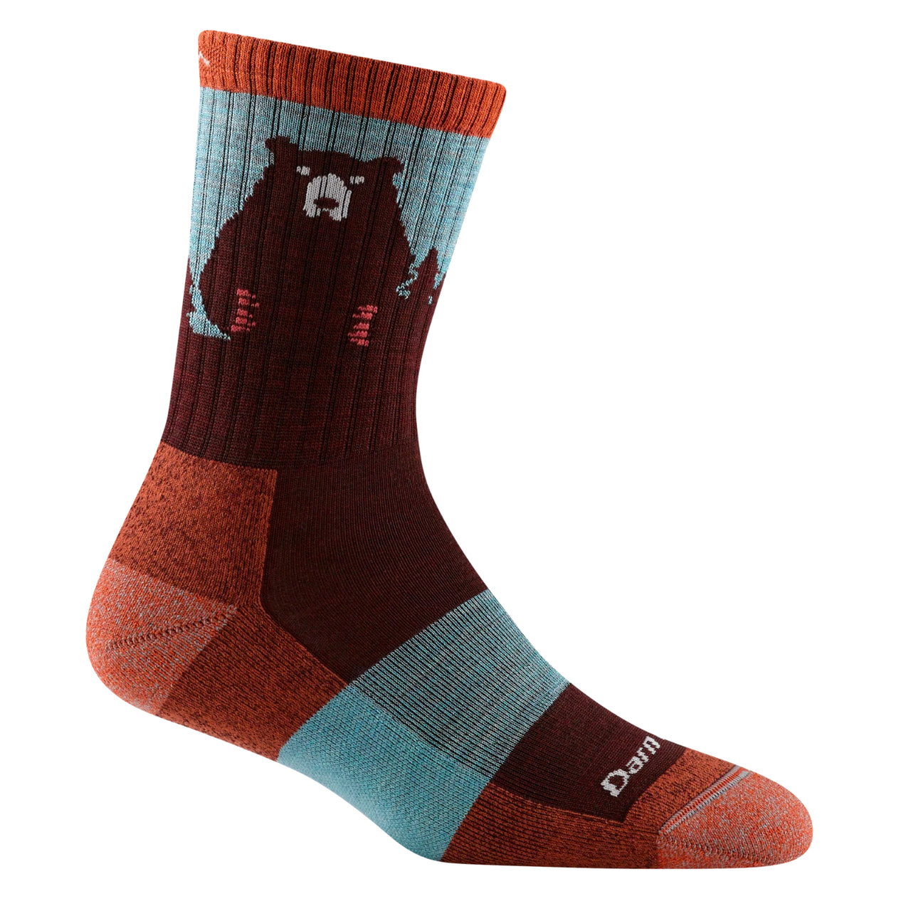 Women's Bear Town Micro Crew w Lightweight Cushion Sock | Burgundy