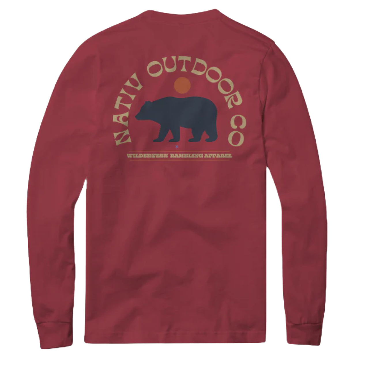 L/S Black Bear Tee | Crimson