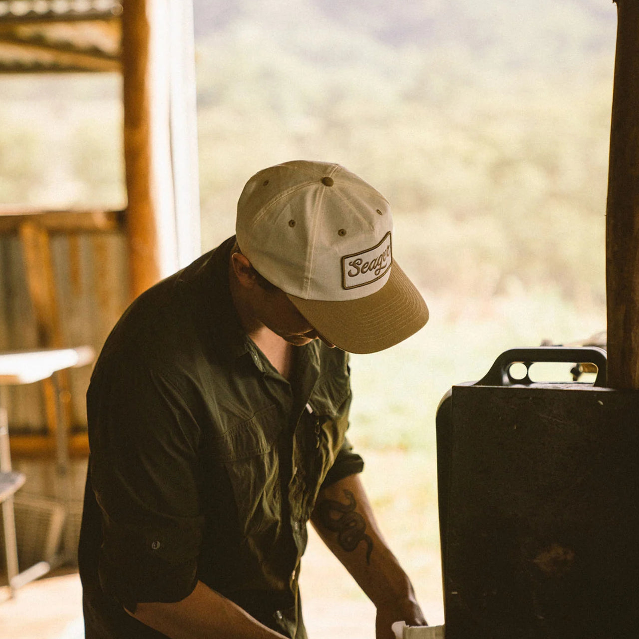 Uncle Bill Snapback Hat | Cream & Khaki