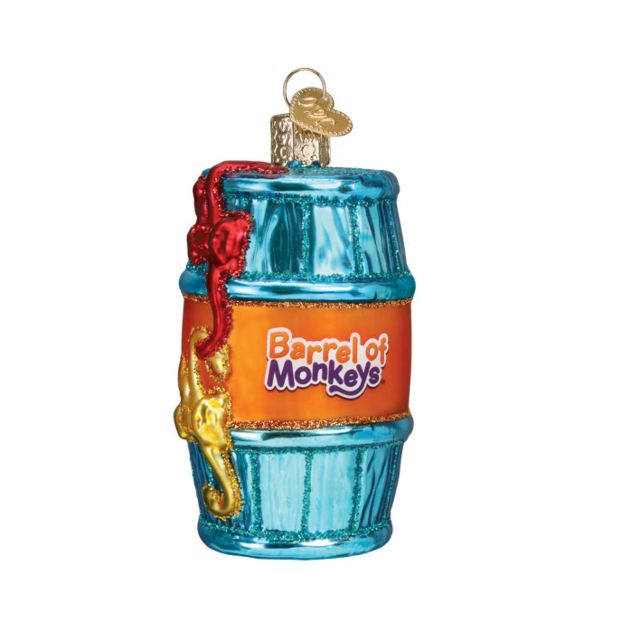 Barrel Of Monkeys Ornament