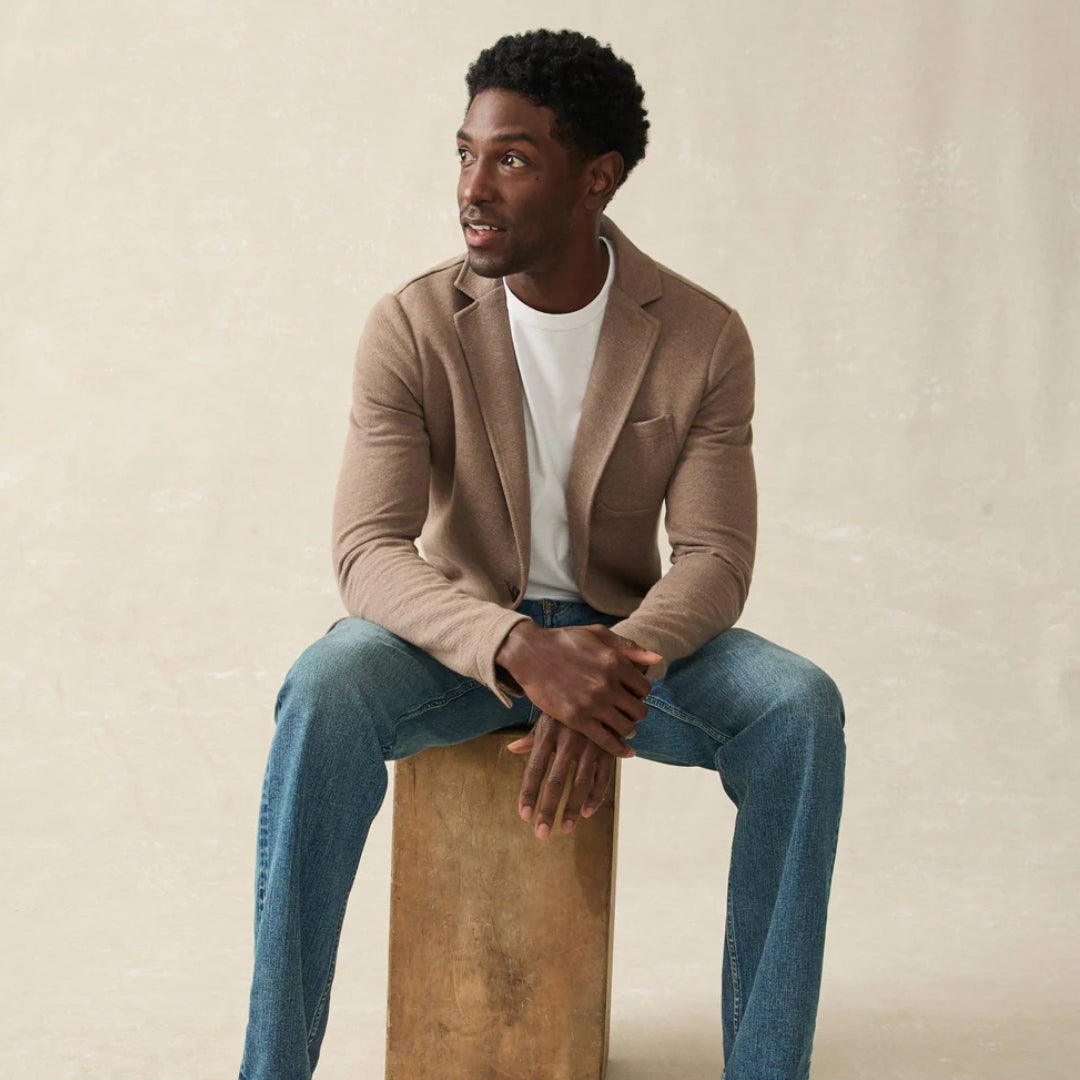 Inlet Knit Blazer | Walnut Mélange