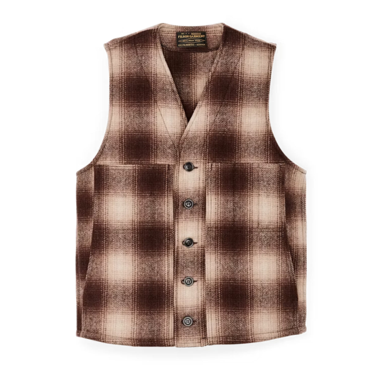 Mackinaw Wool Vest | Brown & Tan Ombre