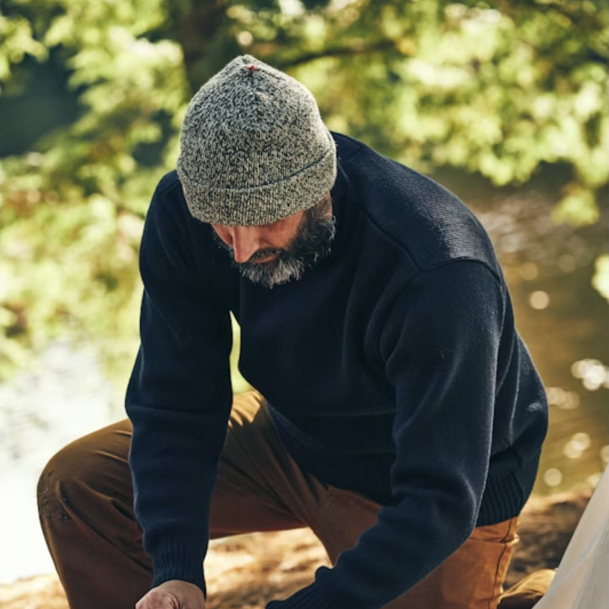 Lined Ragg Wool Beanie | Charcoal Heather