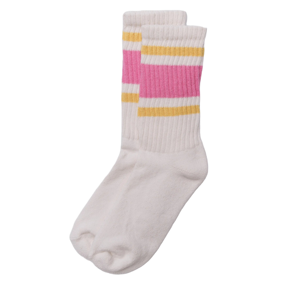 Retro Stripe Sock | Pink & Yellow