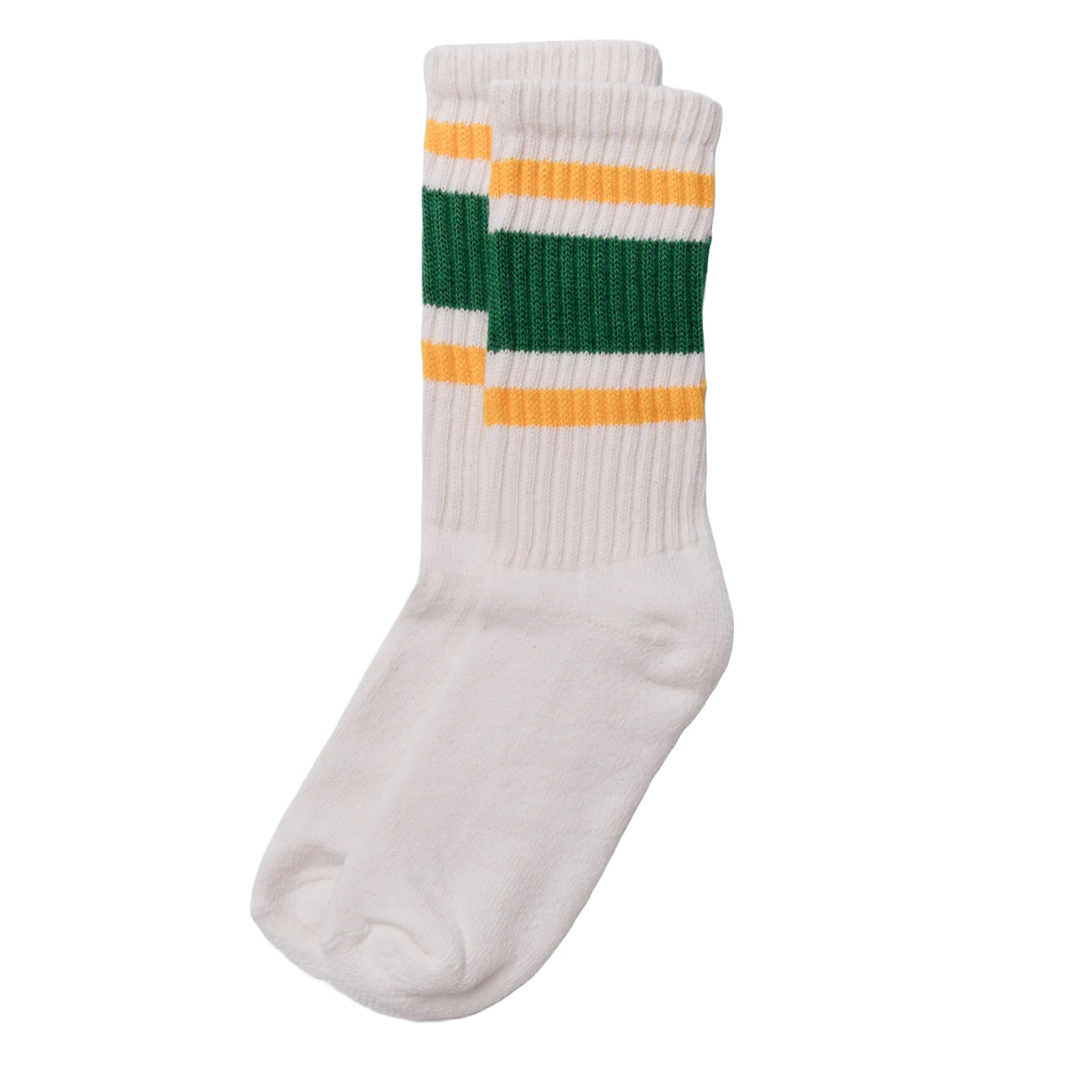 Retro Stripe Sock | Kelly Green & Gold