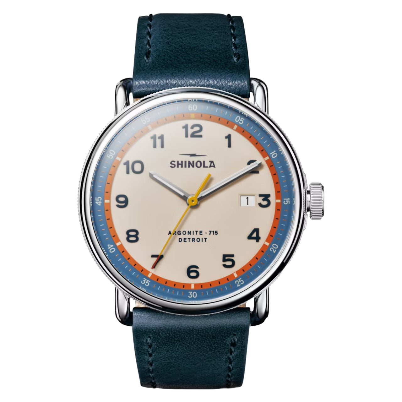 Canfield C56 43mm | Cream & Navy Leather Strap