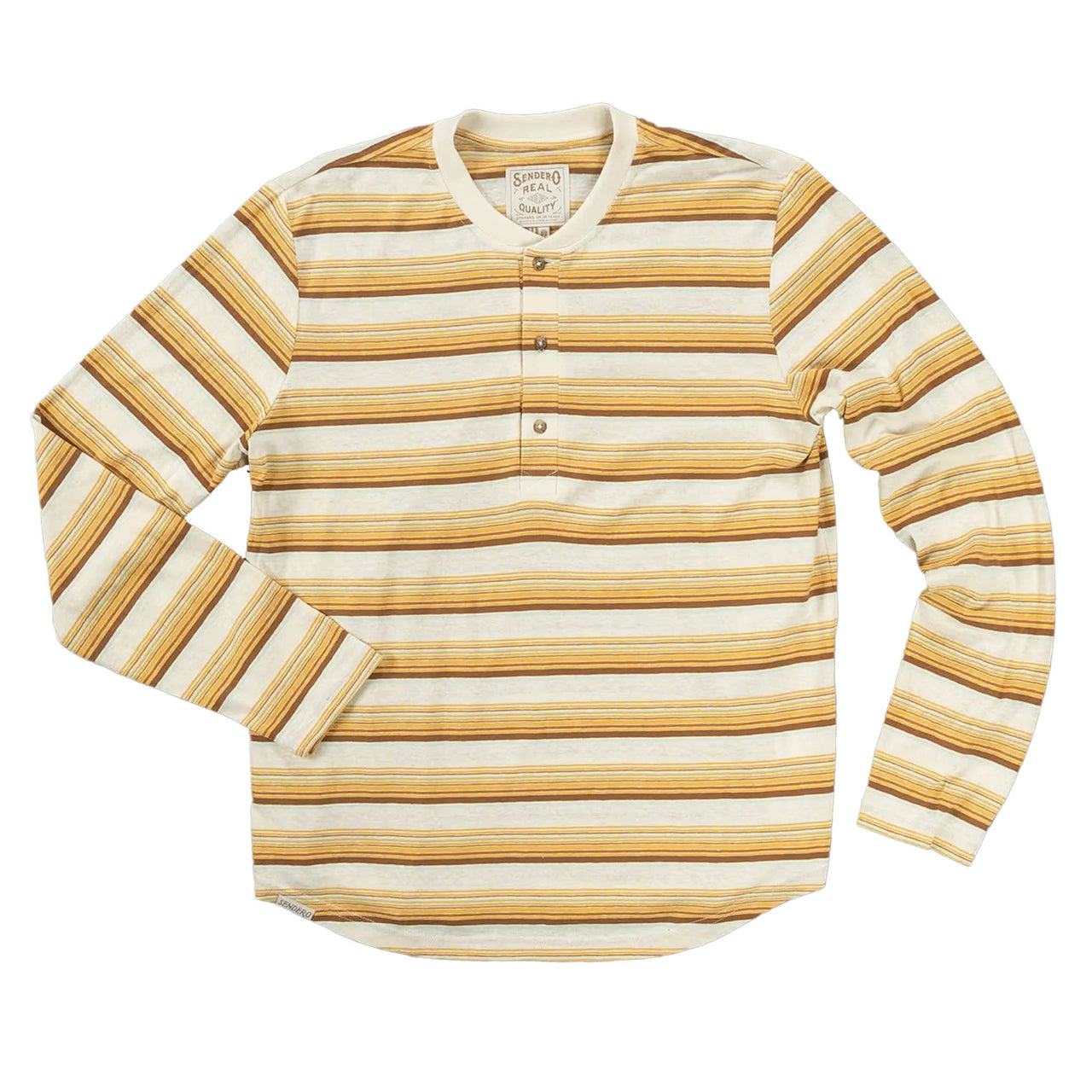 The Maverick Henley | Striped Brown