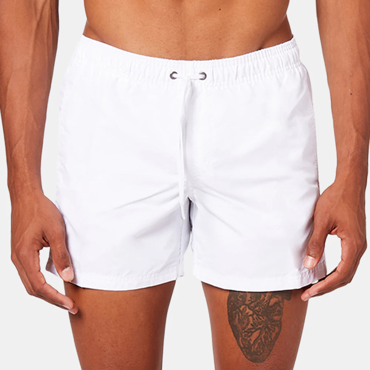 14" Elastic Waist Swim Trunk |  Vintage White