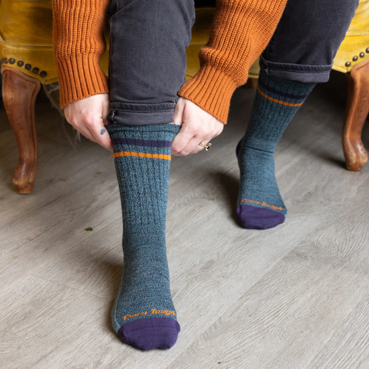 Women's Letterman Crew Lightweight Sock | Aqua