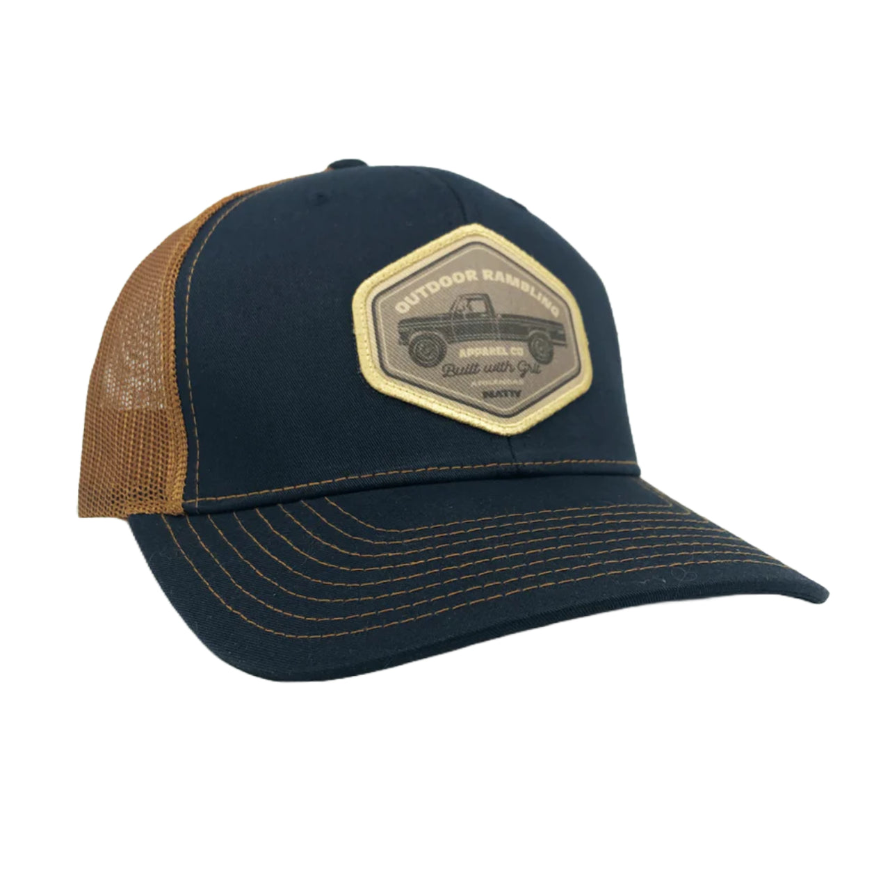 Backroads Trucker Hat | Navy & Rust