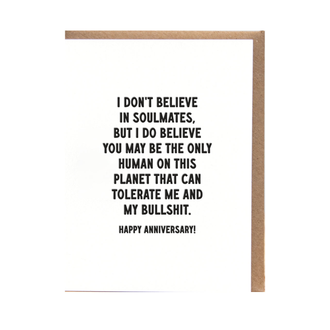 Tolerate Bullshit Anniversary Card