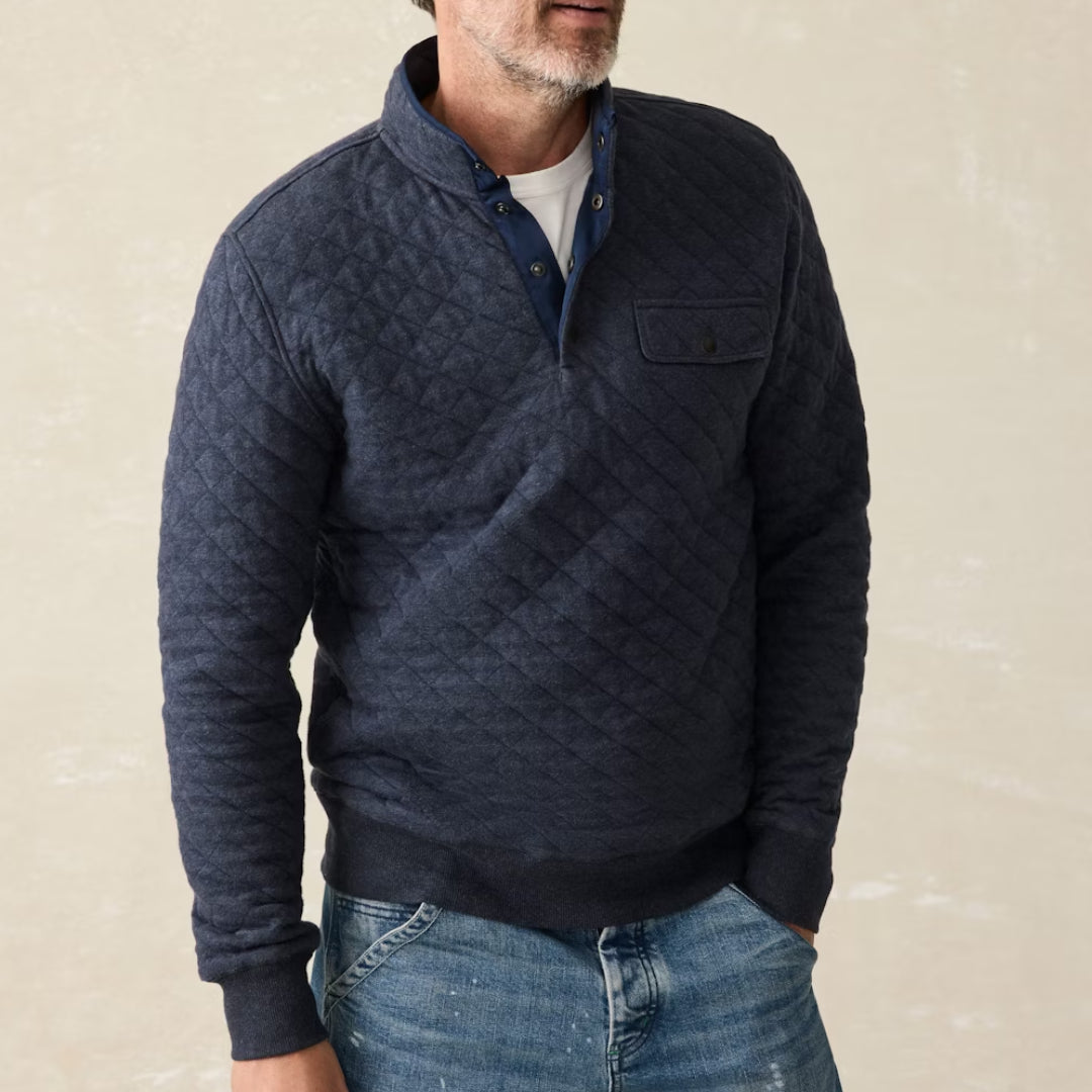 Epic Quilted Fleece Pullover | Navy Melange