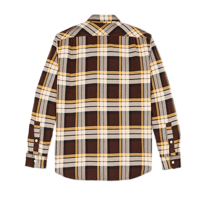 Vintage Flannel Work Shirt | Brown & Yellow Plaid