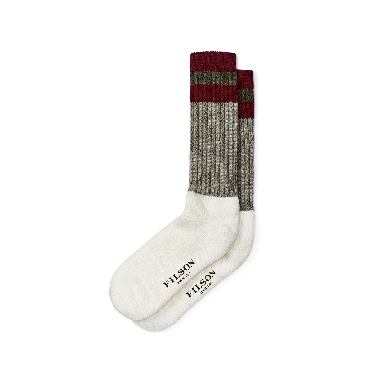 1970's Logger Thermal Sock | Forest & Maroon