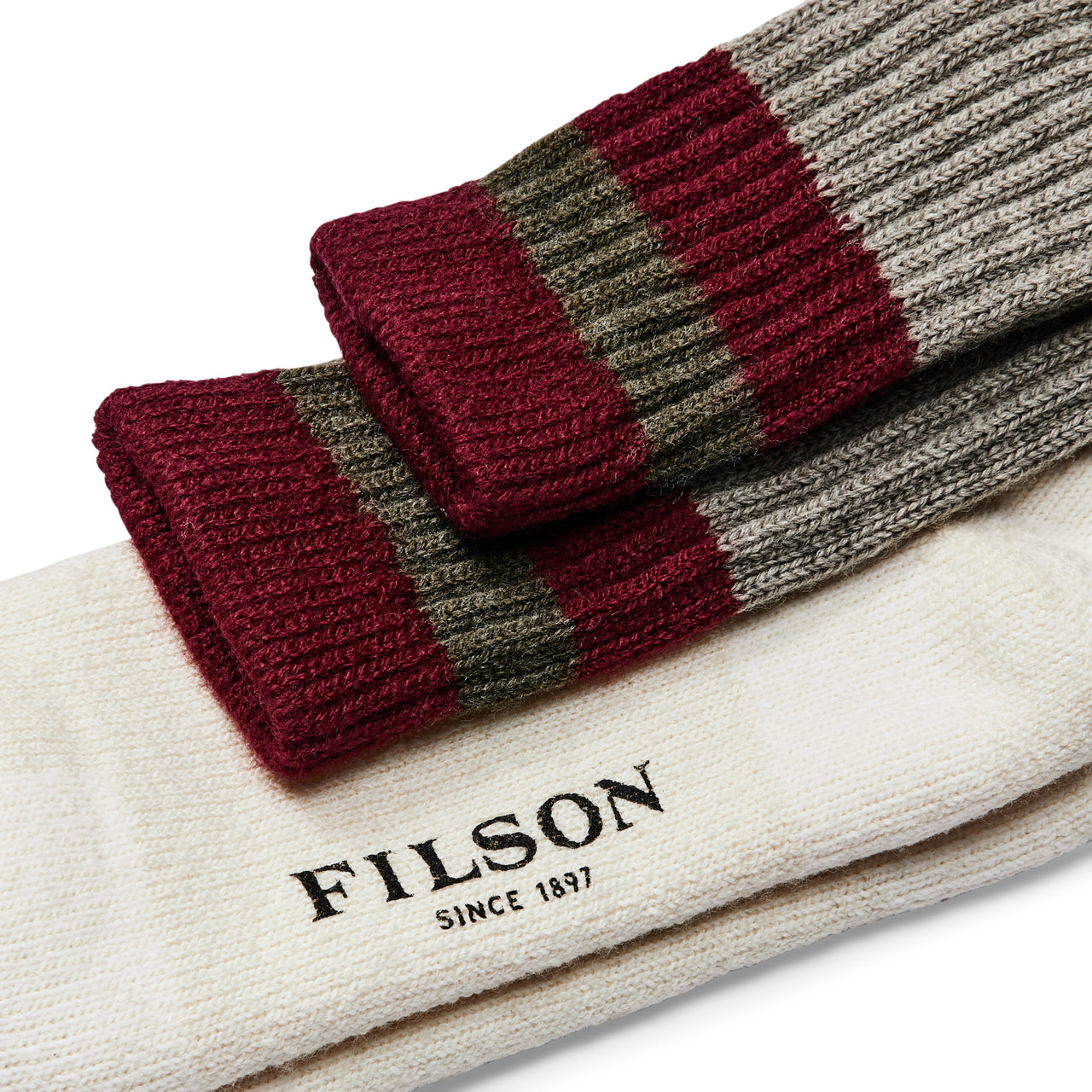 1970's Logger Thermal Sock | Forest & Maroon