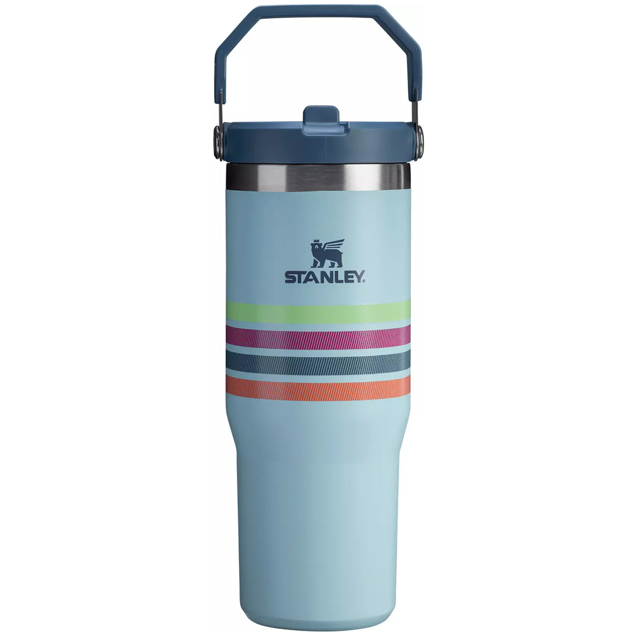 Varsity IceFlow Flip Straw Tumbler 30oz | Seafoam Stripe