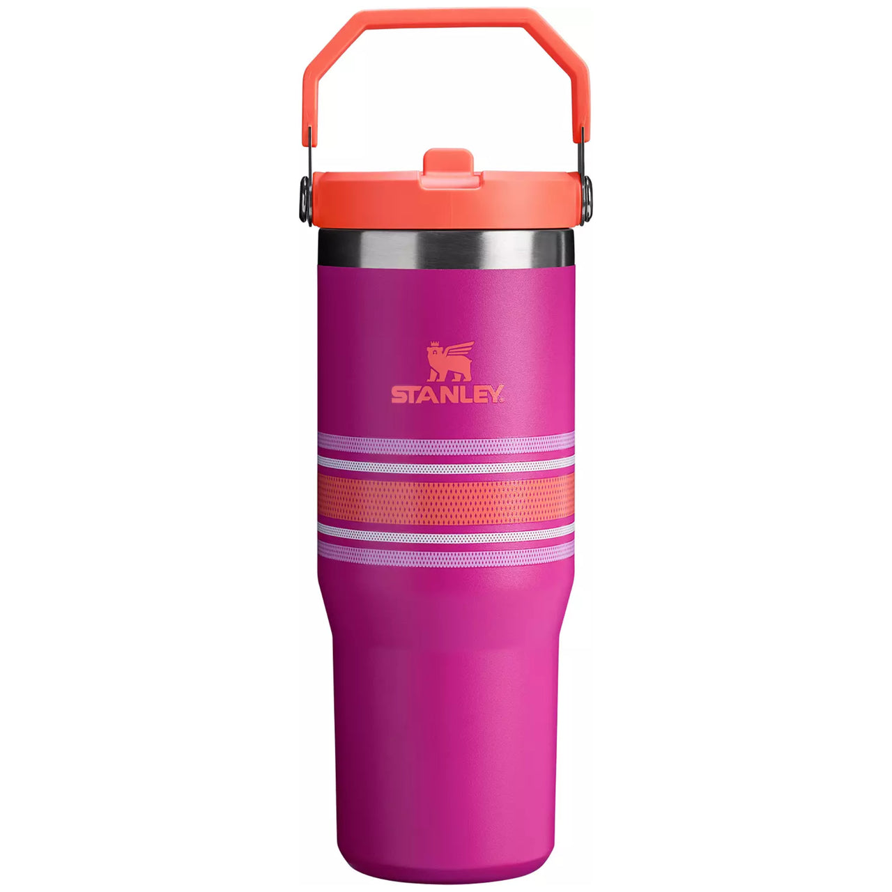 Varsity IceFlow Flip Straw Tumbler 30oz | Fuchsia Mesh