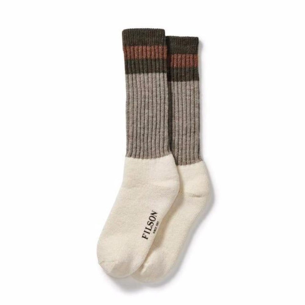 1970's Logger Thermal Sock | Green & Brown