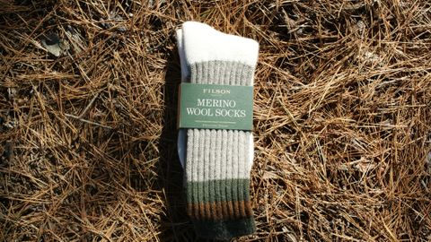 1970's Logger Thermal Sock | Green & Brown