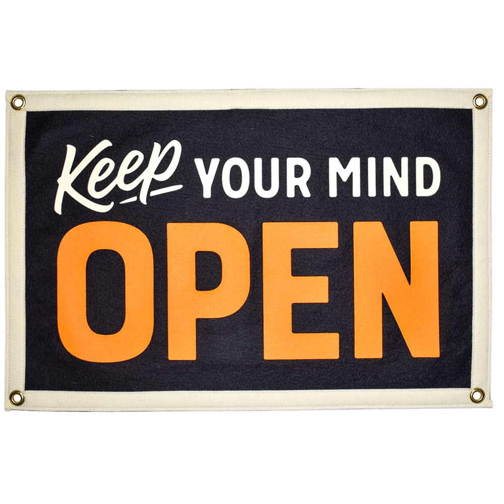 Keep Your Mind Open Camp Flag